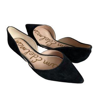 Sam Edelman Women's Rodney Flats D'orsay Slip On Shoe Black Suede Pointed Sz 8.5